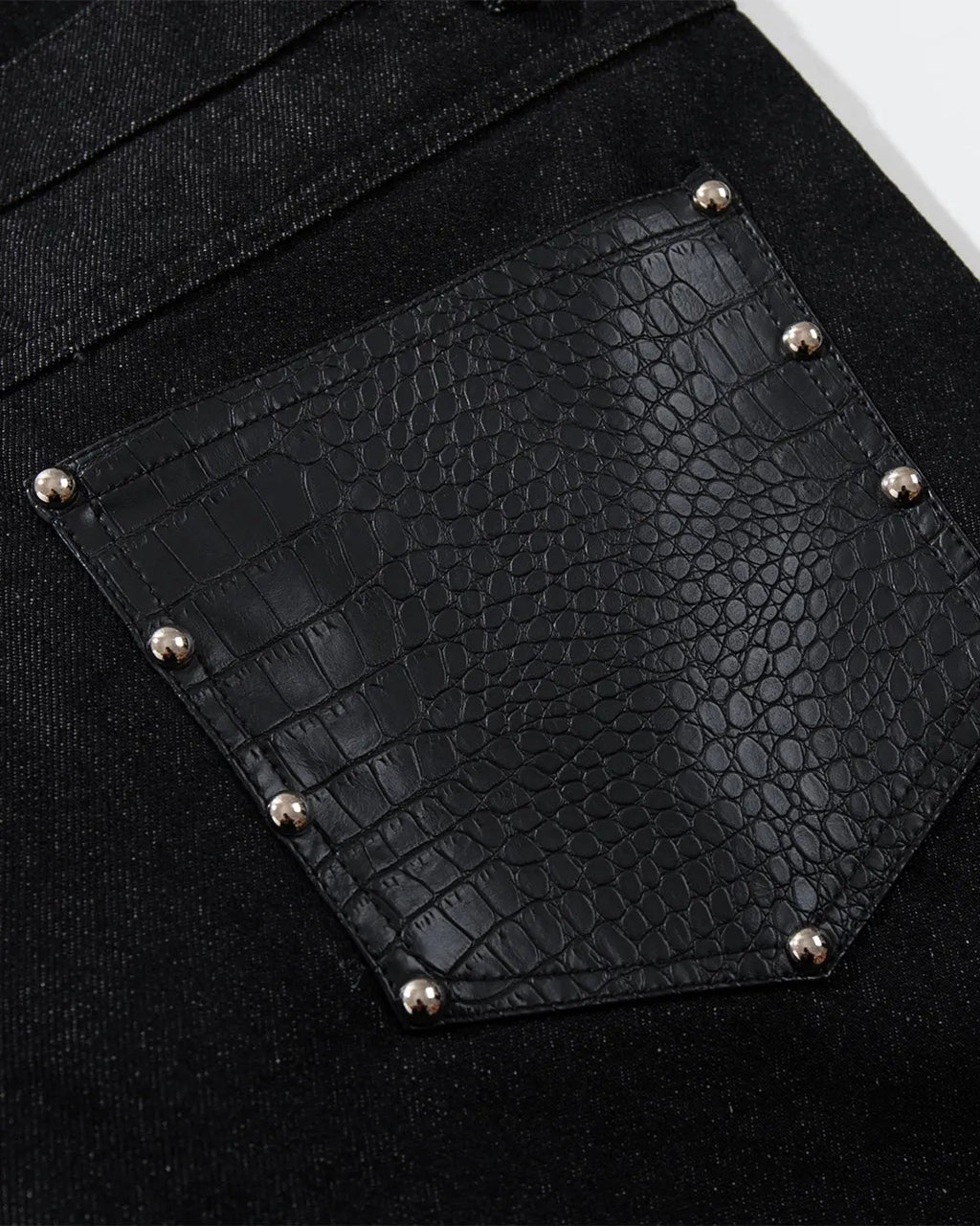Black double waist raw super baggy jeans by Flation Streetwear, featuring a relaxed fit and raw hem details.