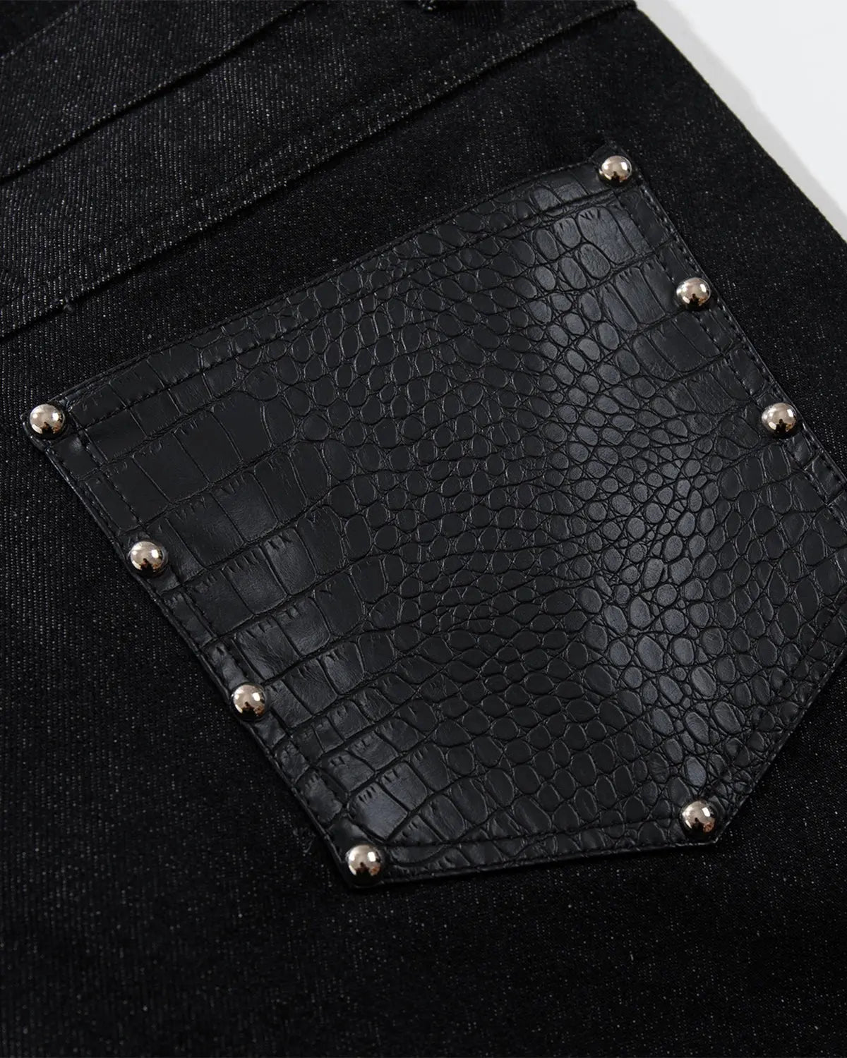 Black double waist raw super baggy jeans by Flation Streetwear, featuring a relaxed fit and raw hem details.