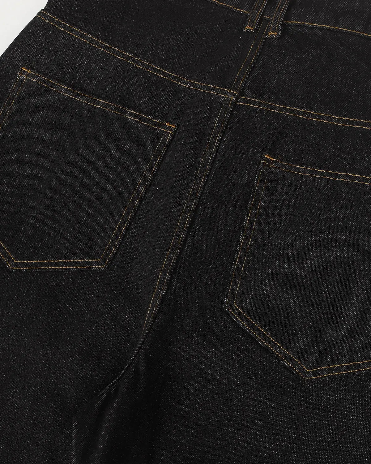 Flation Buttons Up Raw Baggy Jeans showing a relaxed fit, distressed details, and classic five-pocket design in denim.