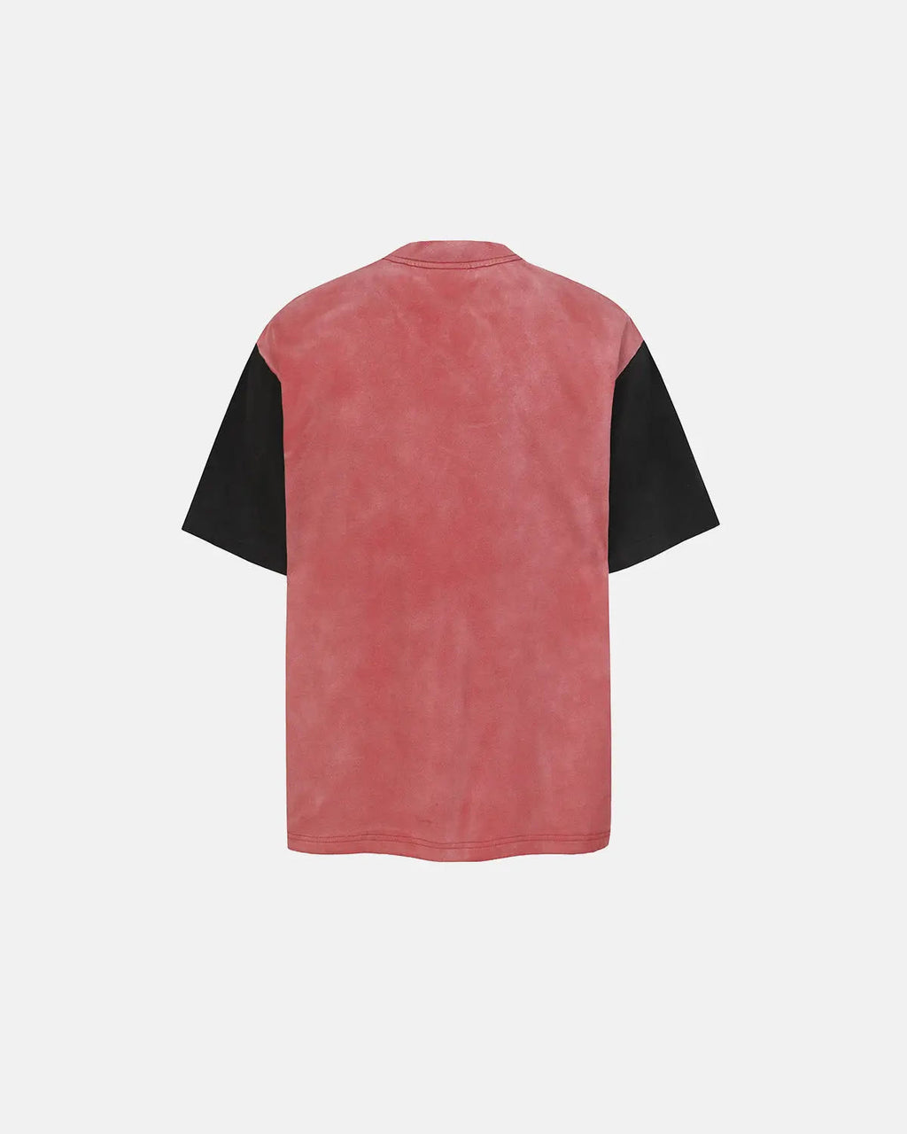 Patchwork washed graphic T-shirt by Flation featuring colorful patchwork design and casual streetwear style.