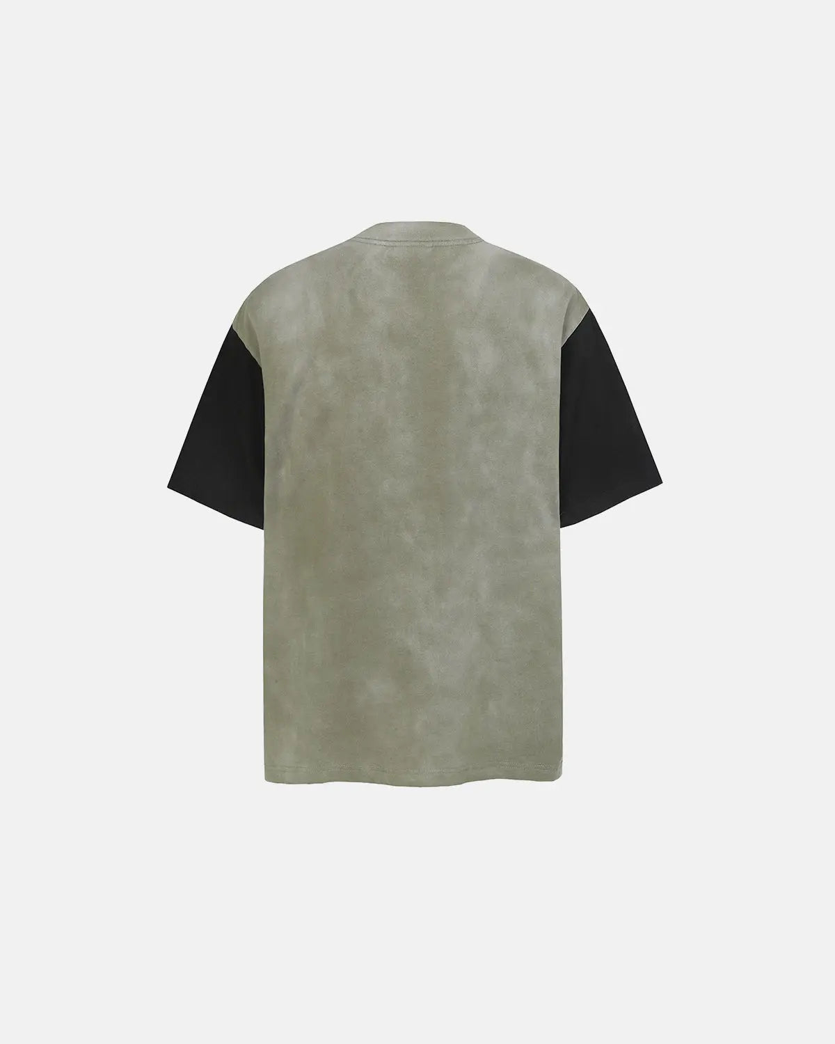 Patchwork washed graphic T-shirt by Flation featuring colorful patchwork design and streetwear style.