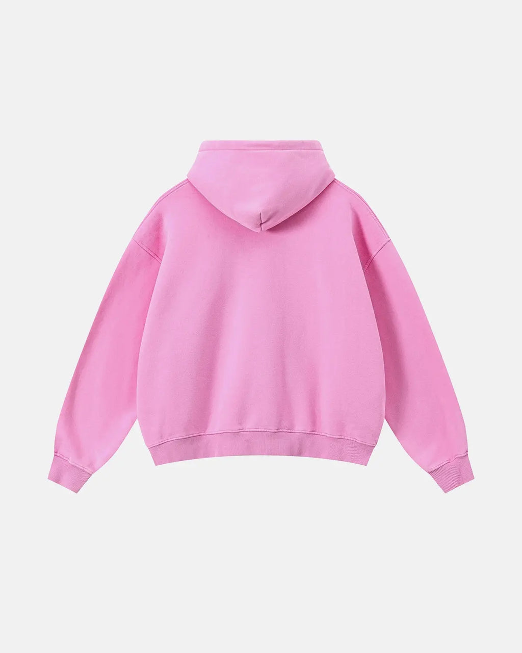 Red vintage washed fleece boxy zip hoodie by Flation Streetwear, featuring a relaxed fit and casual style.