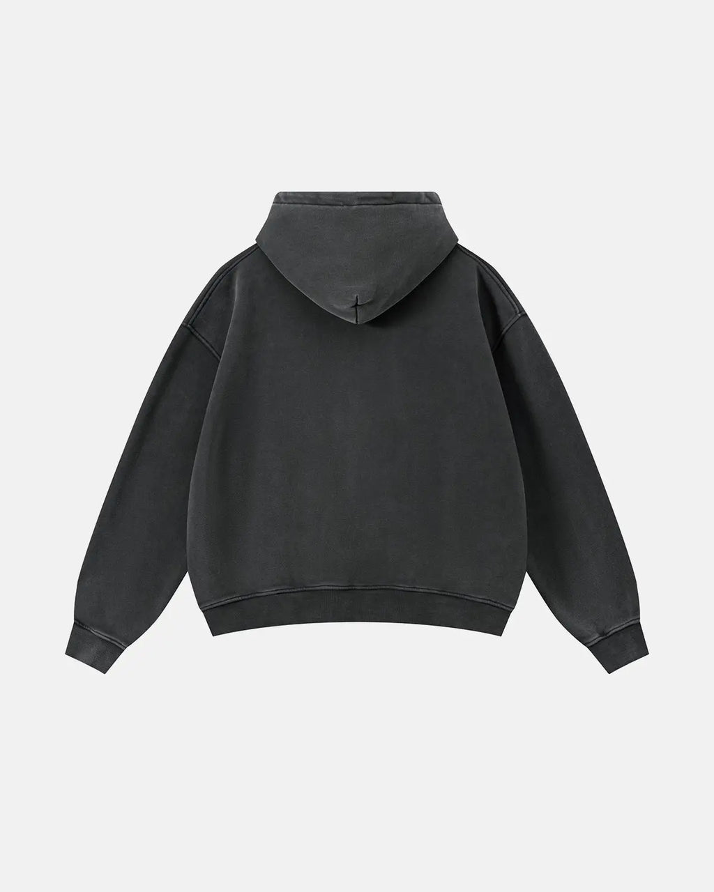 Red vintage washed fleece boxy zip hoodie by Flation Streetwear, featuring a casual, relaxed fit and front zipper detail.