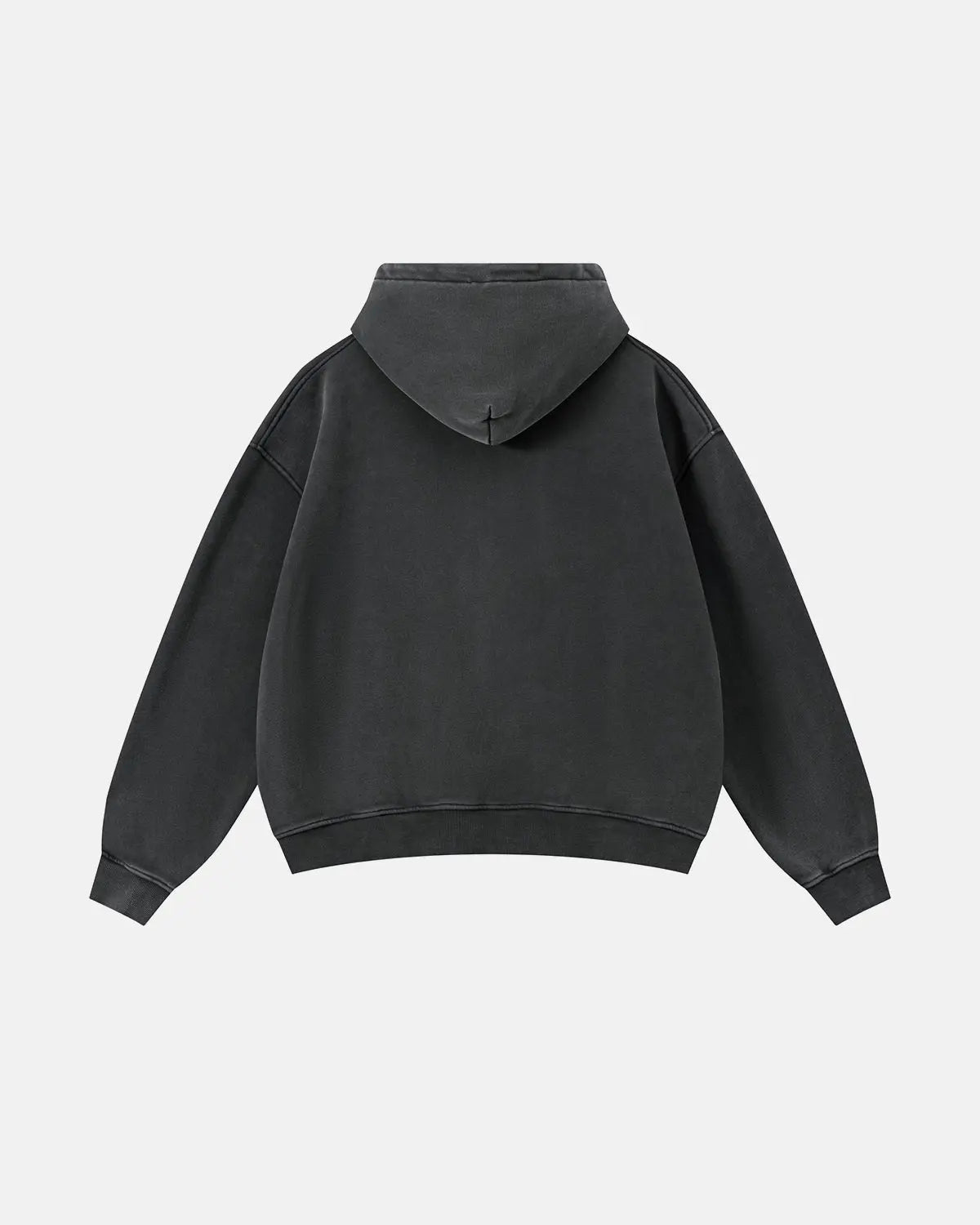 Red vintage washed fleece boxy zip hoodie by Flation Streetwear, featuring a casual, relaxed fit and front zipper detail.