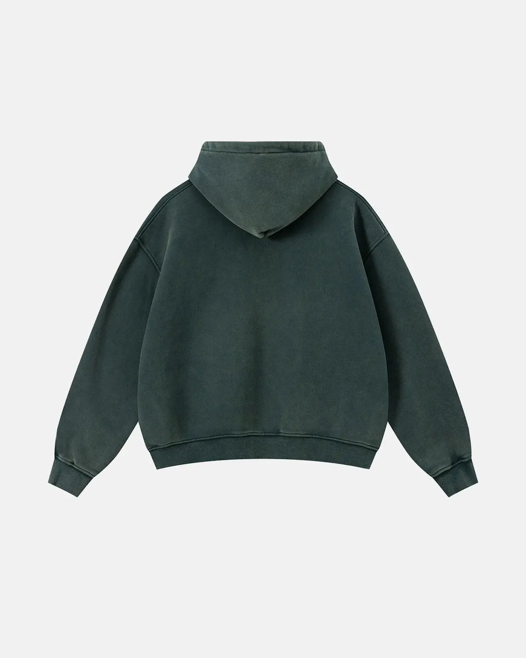 Red vintage washed fleece boxy zip hoodie by Flation Streetwear, featuring a relaxed fit and casual streetwear style.