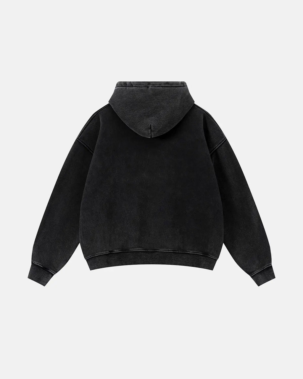 Red vintage washed fleece boxy zip hoodie by Flation Streetwear, featuring a relaxed fit and casual streetwear style.