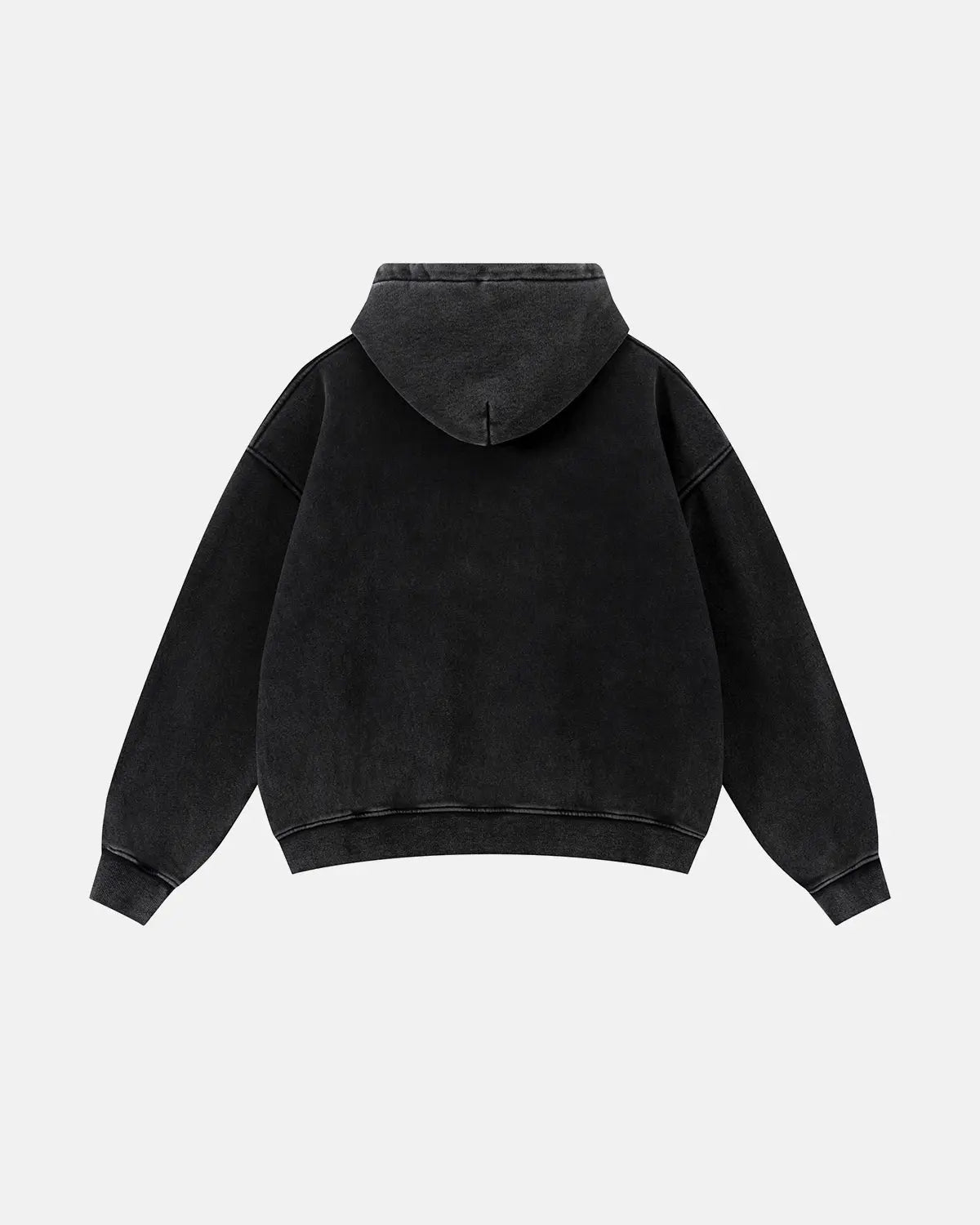 Red vintage washed fleece boxy zip hoodie by Flation Streetwear, featuring a relaxed fit and casual streetwear style.