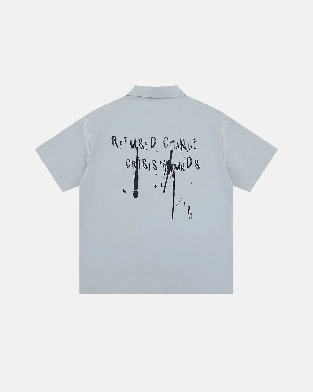 Flation streetwear shirt featuring an abstract graphic print, casual short-sleeve design with vibrant, modern artwork.