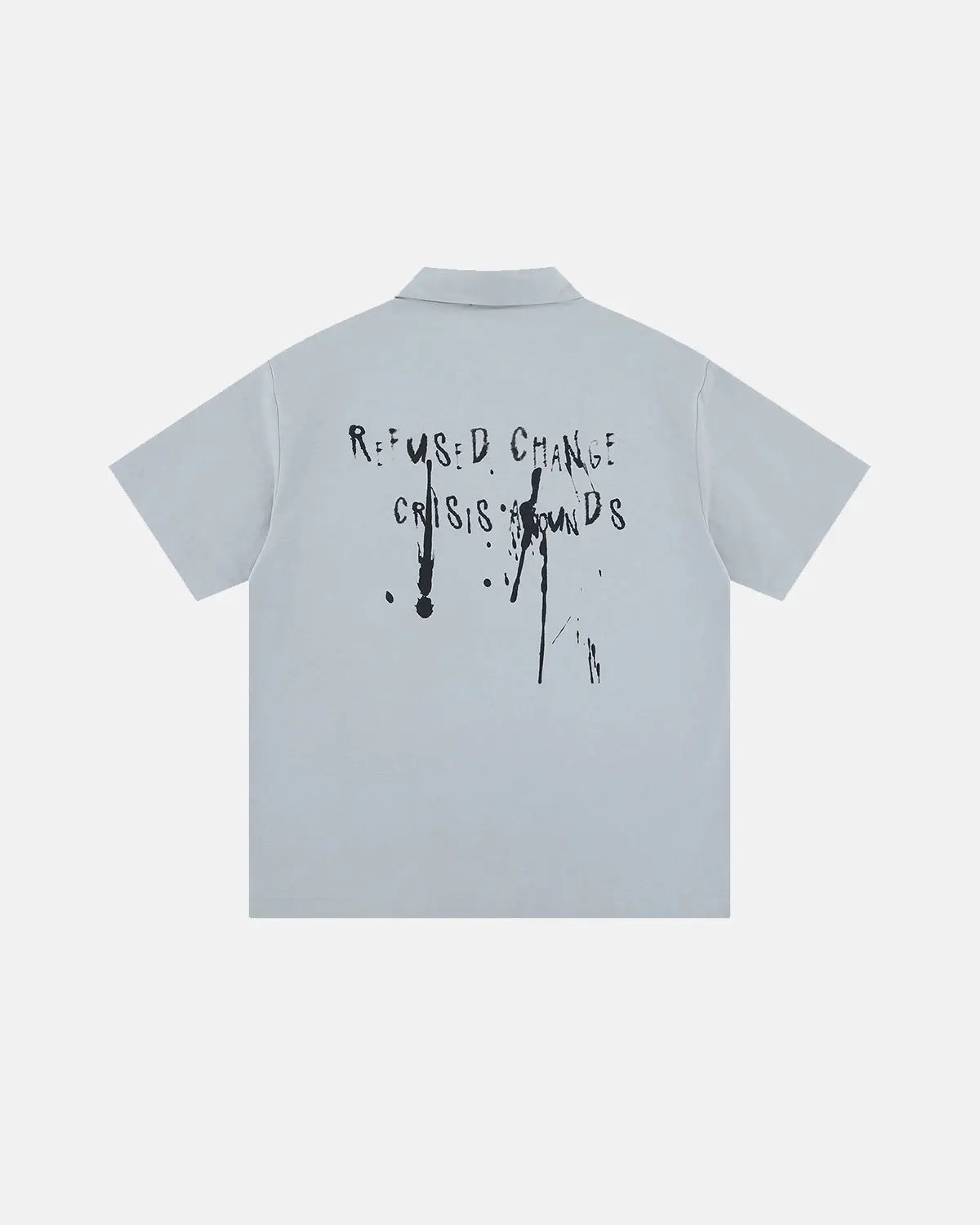 Flation streetwear shirt featuring an abstract graphic print, casual short-sleeve design with vibrant, modern artwork.