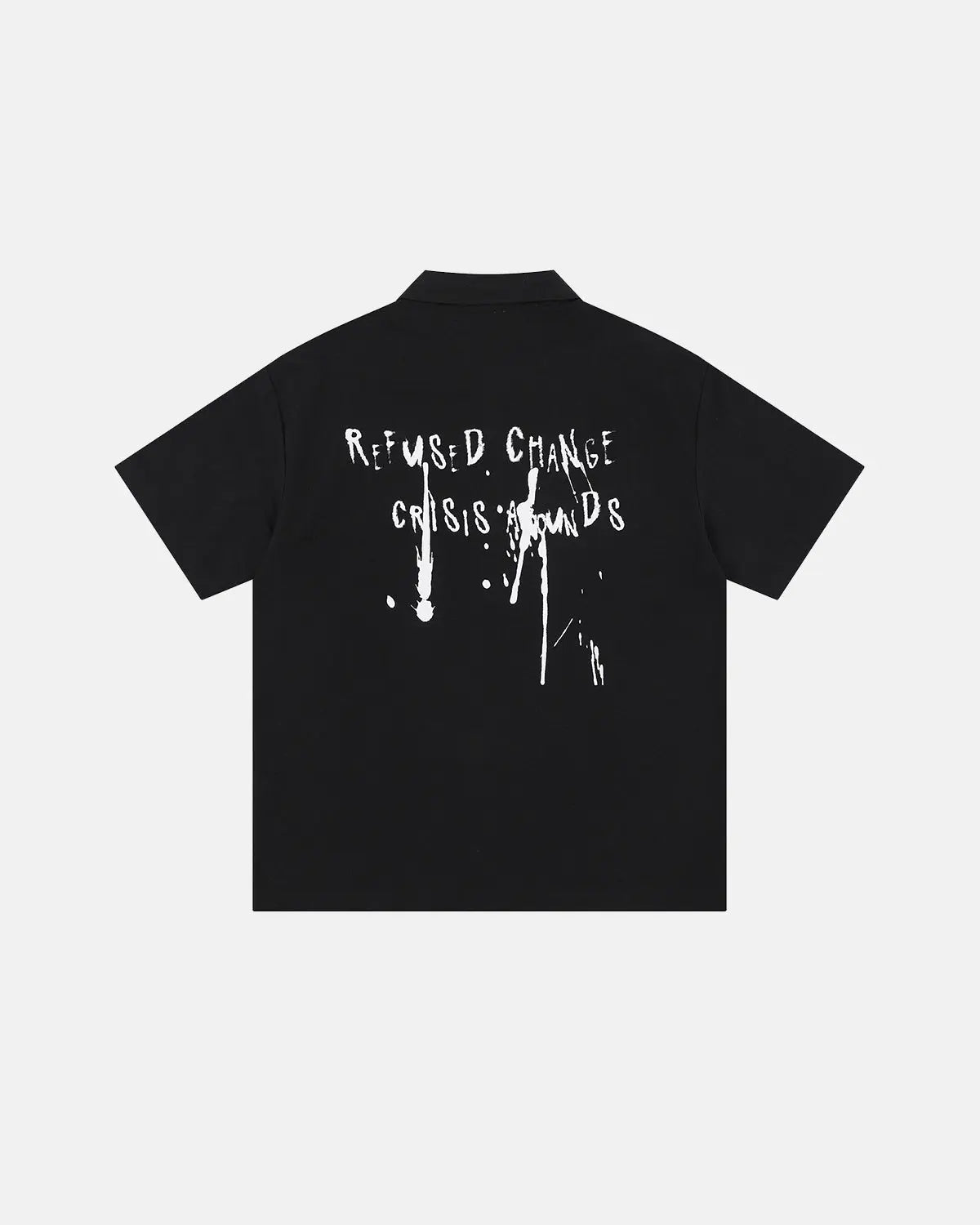 Men's Flation streetwear shirt with abstract graphic print, featuring bold, colorful design on a comfortable fabric.