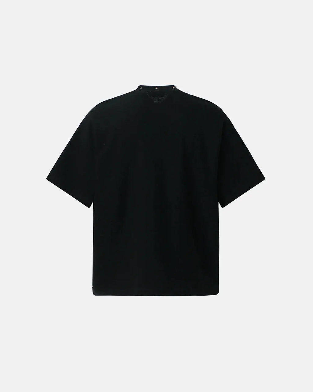 Inflation Streetwear Portrait Graphic Waffle Boxy T-Shirt in black with bold graphic design, casual fit, and textured waffle fabric.
