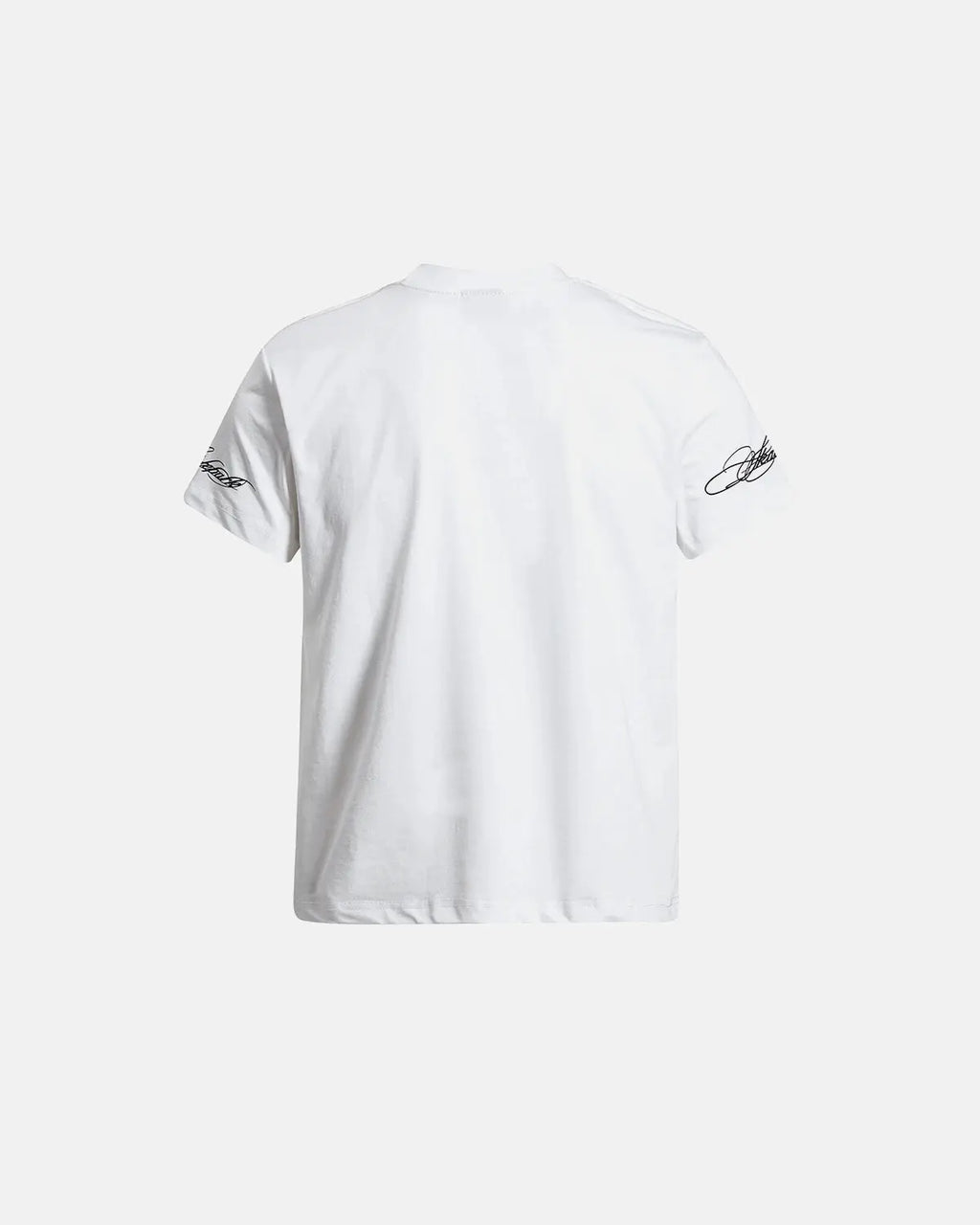 Black Flation Streetwear all-over script graphic T-shirt featuring bold, artistic text design on the front.