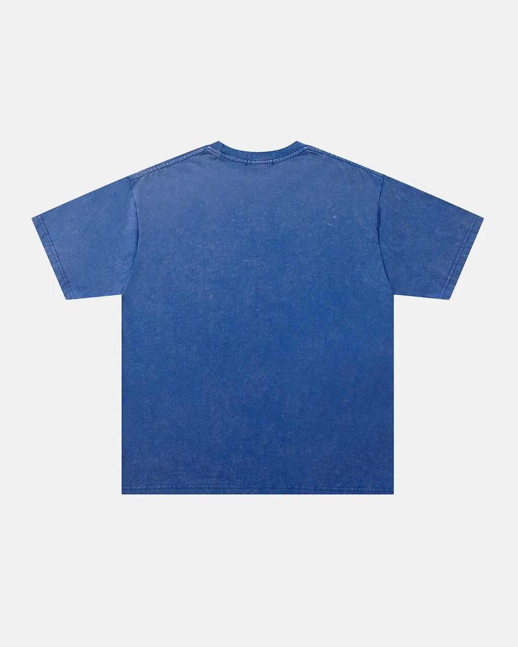 Blue washed rhinestone flame boxy T-shirt by Flation Streetwear featuring bold flame graphic and relaxed fit.