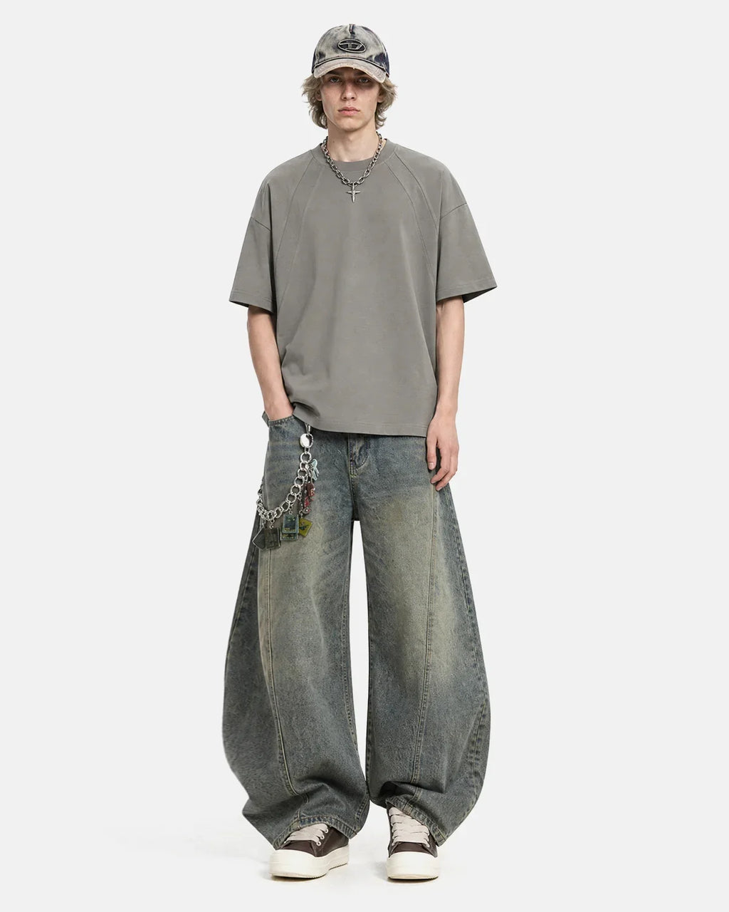 Off-white Flation Boxy Deconstructed T-shirt with relaxed fit and streetwear style, displayed flat on a neutral background.
