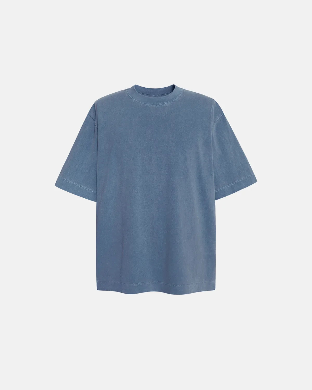 Blue acid washed cotton T-shirt by Flation Streetwear, featuring a relaxed fit and casual streetwear style.