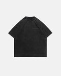 Inflation Streetwear Puff Print Washed T-Shirt, casual black tee with textured puff print design, soft fabric and relaxed fit.