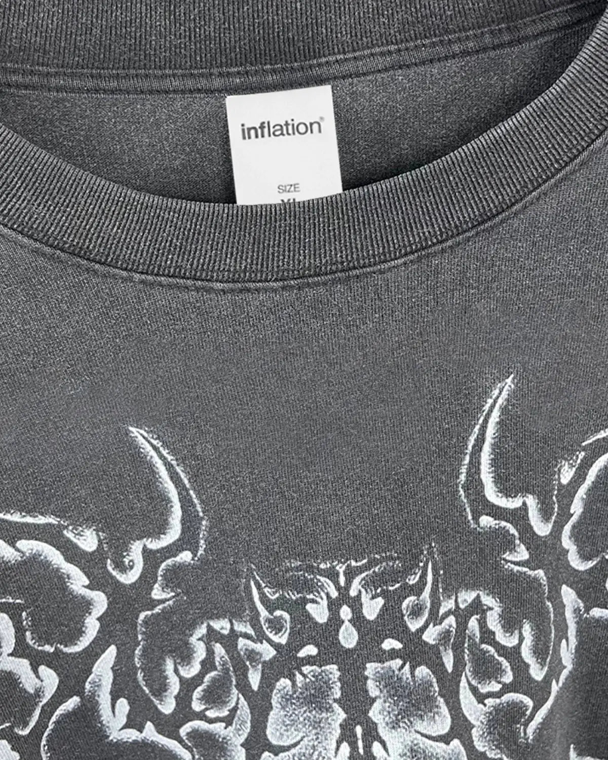 Retro Raw Edge Graphic T-shirt by Flation Streetwear featuring bold graphic design and distressed raw edge details.