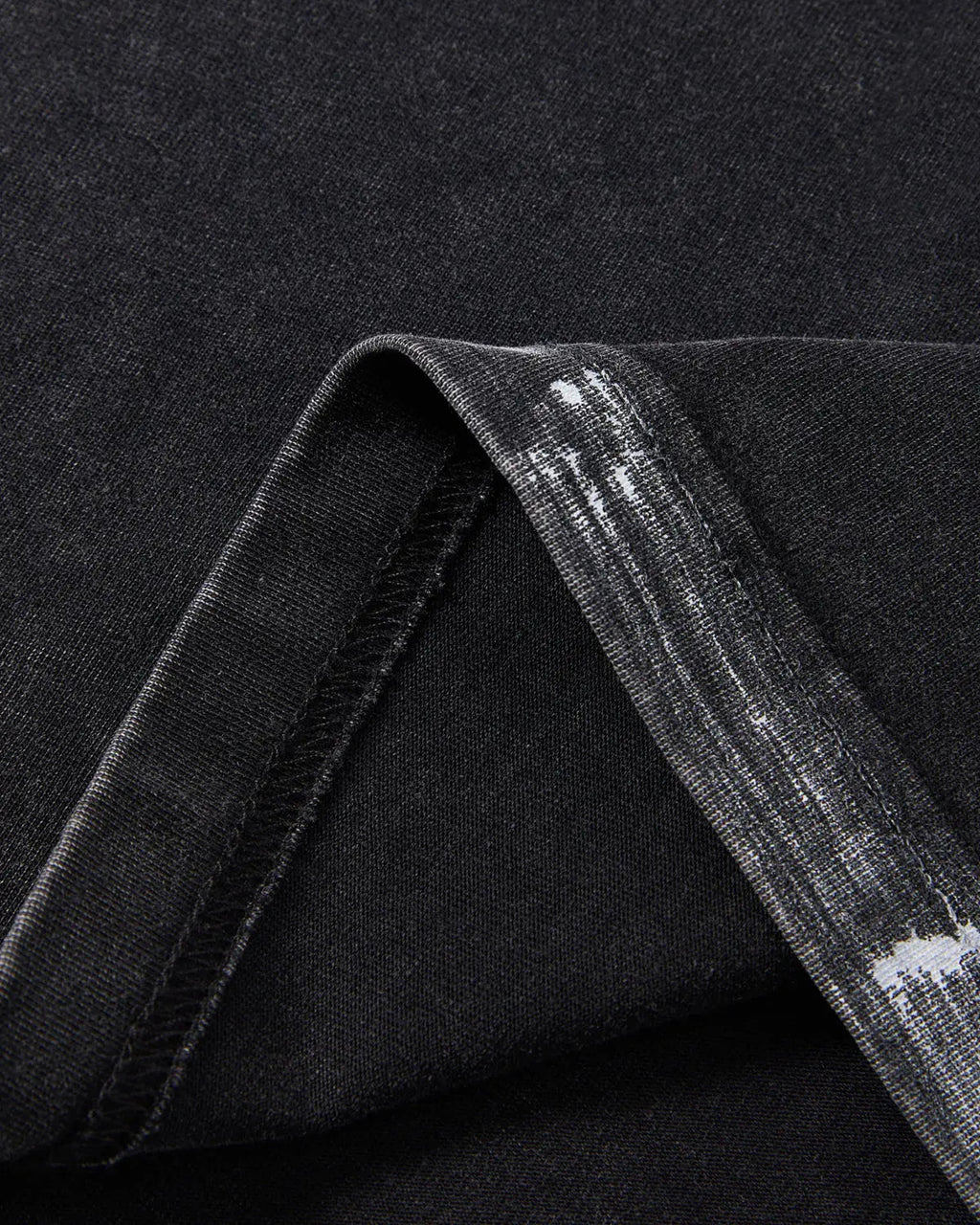 Black Flation Heavyweight Boxy T-Shirt with distressed wash and relaxed fit, casual streetwear style.