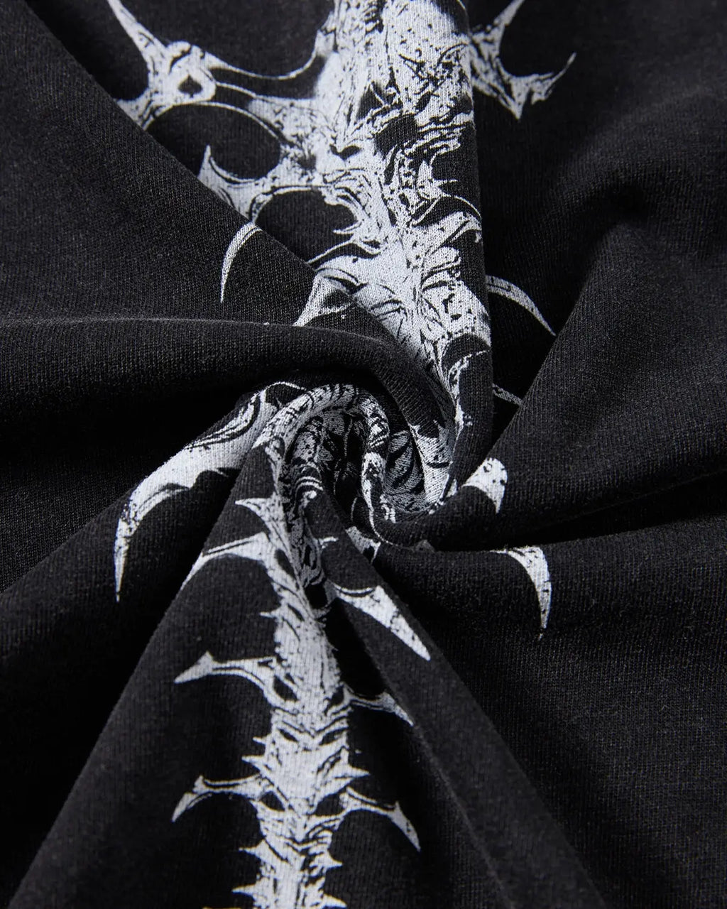 Black distressed painted graphic boxy T-shirt by Flation Streetwear, featuring bold streetwear style and casual fit.