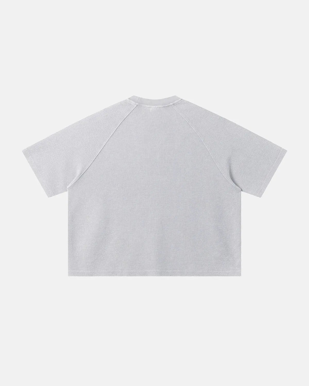 Black Flation graphic boxy waffle T-shirt with washed finish, casual streetwear style, featuring bold graphic print.