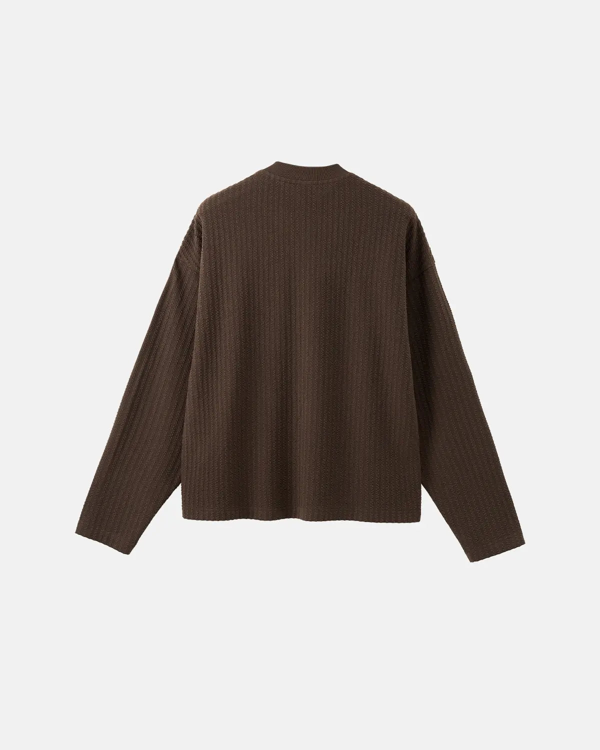 Flation Old Money Style Henley Long Sleeve T-shirt showing a classic fit with buttoned neckline and long sleeves in neutral tones.