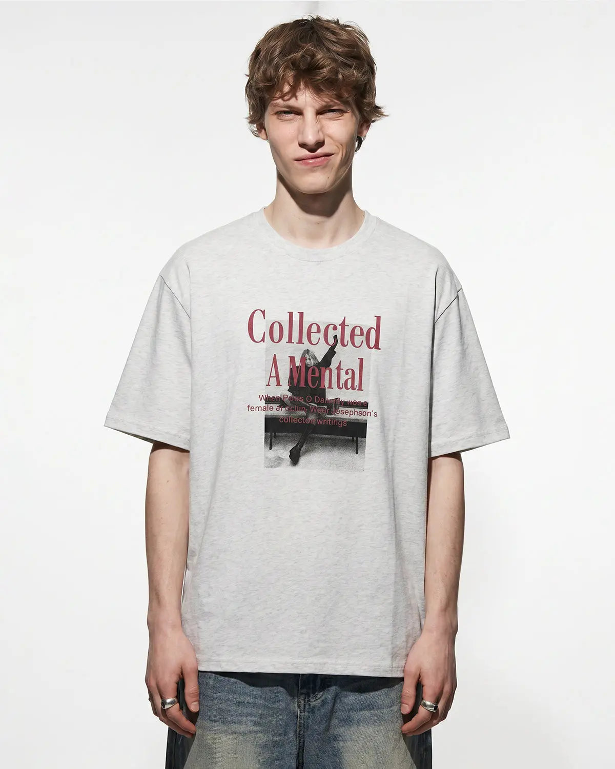 Retro graphic cotton T-shirt by Flation featuring bold streetwear style and vibrant printed design on soft white fabric.