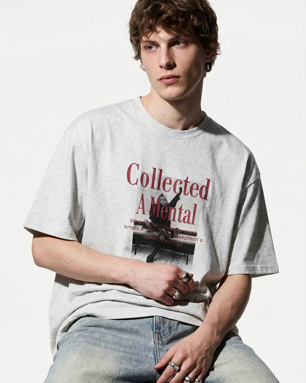 Retro graphic cotton T-shirt by Flation featuring bold streetwear design and colorful artwork on a casual fit tee.