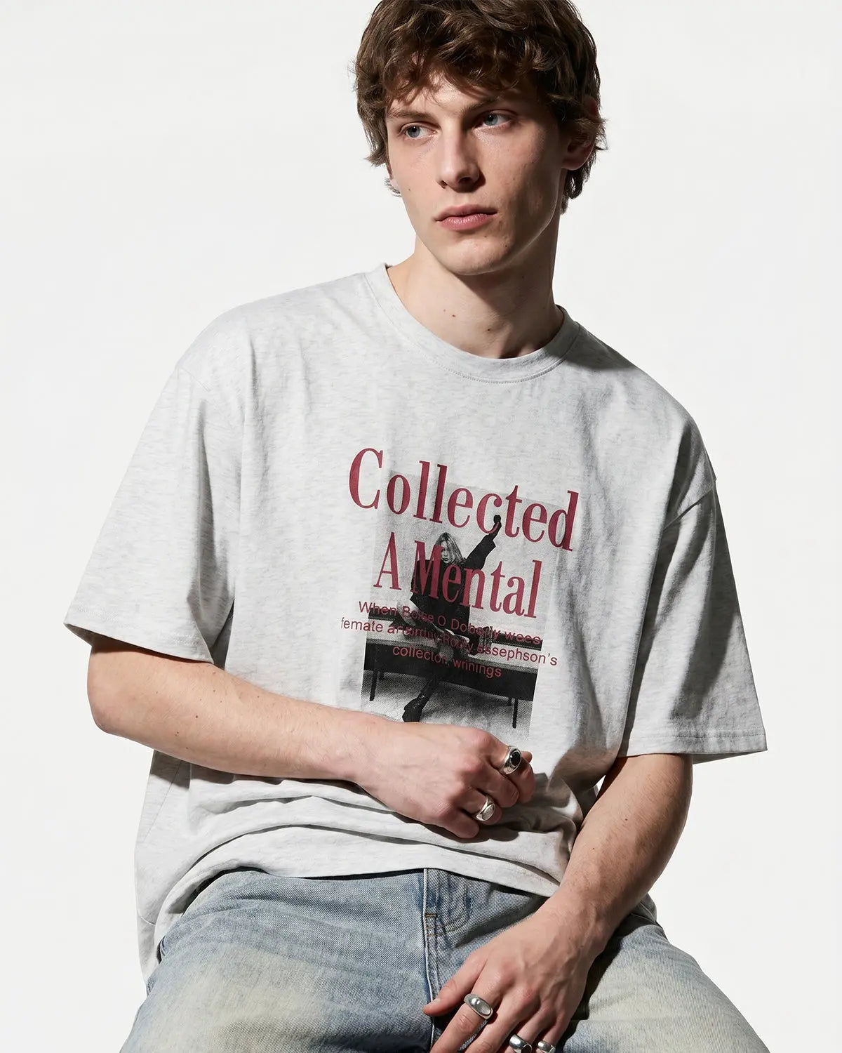Retro graphic cotton T-shirt by Flation featuring bold streetwear design and colorful artwork on a casual fit tee.