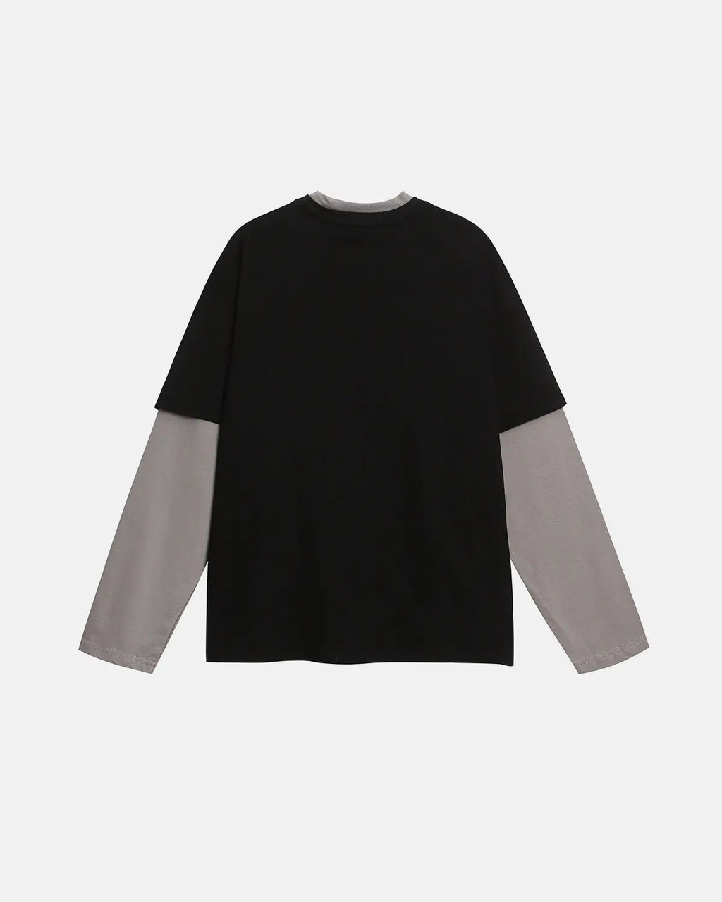 Red vintage layered graphic long sleeve T-shirt by Flation Streetwear, featuring bold graphic design and comfortable fit.