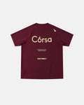 Red AirFlow Córsa breathable T-shirt by Flation Streetwear, shown in a relaxed fit with soft fabric and stylish design.